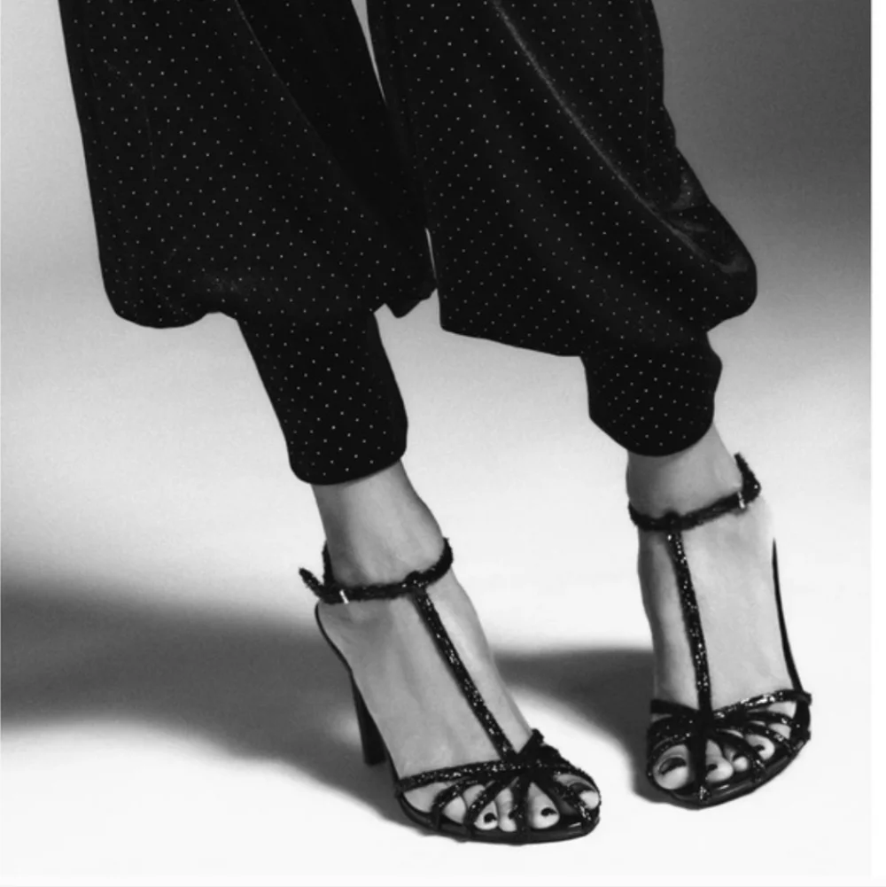 ZARA VELVET BALLOON PANTS Black SIZE XS